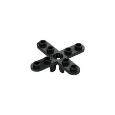 LEGO 4x Black Propeller 4 Blade 5 Diameter with Rounded Ends inv.630