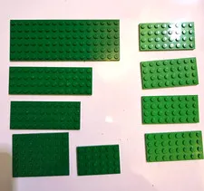 Lot of 9 Green Lego Baseplates 4X  6X All the same color of Green