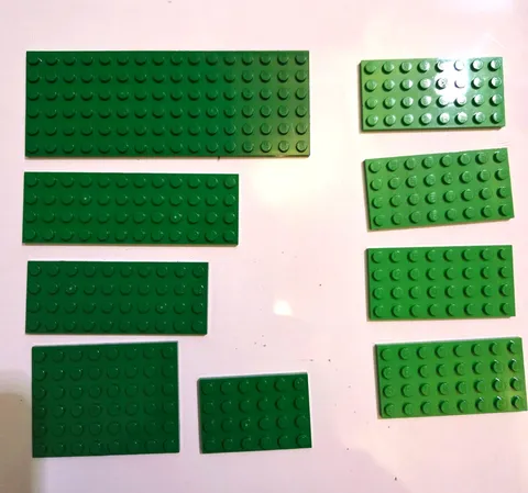 Lot of 9 Green Lego Baseplates 4X  6X All the same color of Green
