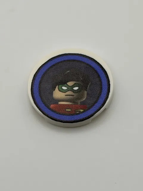 Batman Video Game Robin Character Icon - Printed On Real A 3x3 LEGO Brick