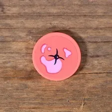 LEGO Friends Coral 2x2 Cushion Black Button w/ Pink Paint Splotches 14769pb676