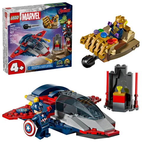 LEGO Marvel Captain America vs. Thanos Building Toy - Pretend Play Multicolor
