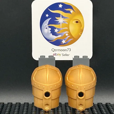 LEGO Brand KNIGHTS KINGDOM Large Figure ARMOR Parts ~50602~ PEARL GOLD x2