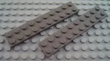 LEGO Lot of 2 Dark Gray 2x10 Flat Building Plate Pieces