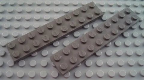 LEGO Lot of 2 Dark Gray 2x10 Flat Building Plate Pieces
