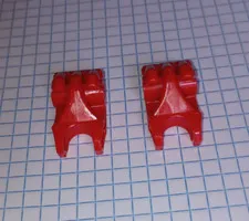 2 Red Bionicle Lego 64251 Hero Factory Fist with Axle Hole - 3 fingers, 2 in Red