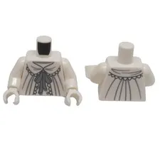 LEGO 2x White Minifigure Torso Nightgown Lace Ribbon Polka Dots Genuine