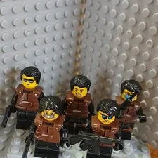 LEGO (5)  Minifigure Lot of -  Tactical Vests, w/ Weapons Security Custom