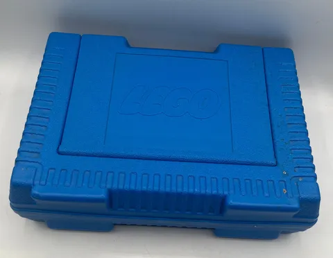 Vintage 1985 LEGO Blue Plastic Storage Carrying Case Briefcase Snap Lid 13x10" B