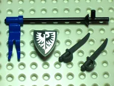 LEGO® Medieval Castle Black Knight Sword Blue Flag Shield Minifigure Accessory
