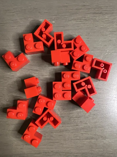 Lego 2357 Red Brick 2 x 2 Corner - 22 Pieces Dented