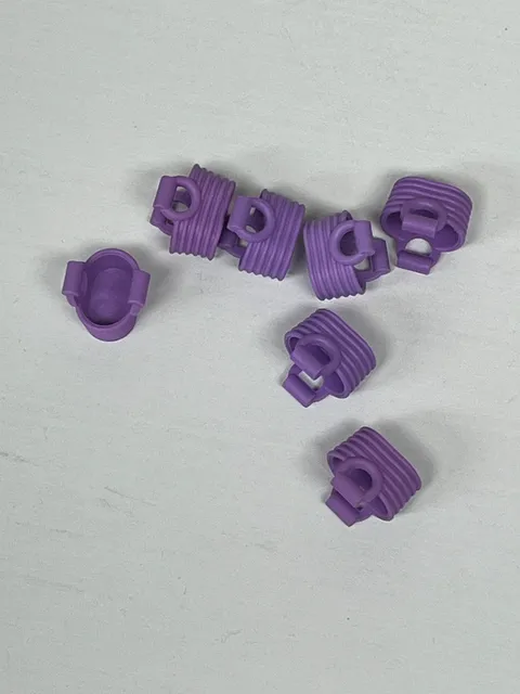 Lot Of 7 LEGO Friends Accessories Flexable Rubber Utensil Baskets Purple