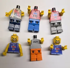 LEGO Sports NBA Basketball Minifigure Parts Lot Torsos Heads Legs (6)