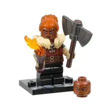 LEGO D&D Dwarf Barbarian Minifigure 71047 Complete CMF Series Axe & Torch