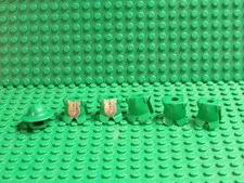 Lot Lego Castle Green Minifigure Armor breastplate Helmet for knight minifig G5