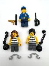 LEGO Women in Prison minifig lot prisoners cop accessories city town criminals