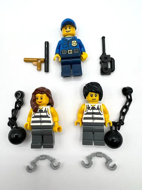 LEGO Women in Prison minifig lot prisoners cop accessories city town criminals