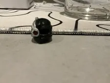 LEGO Mini figure helmet Black and silver cyborg space armor