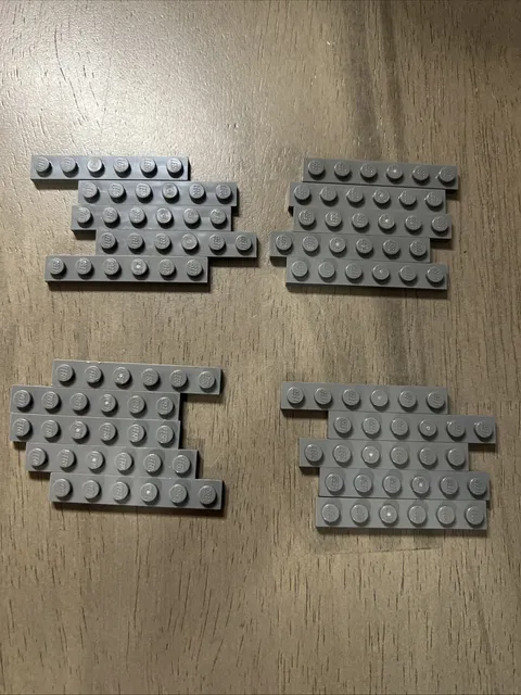 LEGO 3666 Dark Bluish Gray Plate 1 x 6 - 20 Pieces