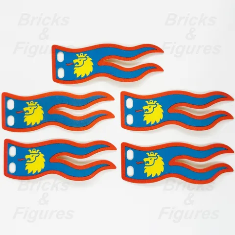 LEGO Lion Knights Flag Castle Part 8 x 3 Yellow Lion Blue Cloth 10305 100731 x 5