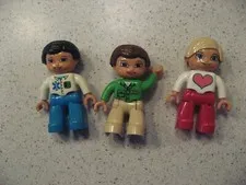 Vintage Lot of 3 Duplo Figures including Hospital Guy, Zoo guy and Heart guy
