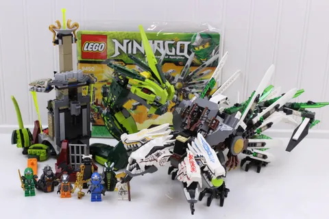 LEGO 9450 NINJAGO Epic Dragon Battle Complete 7 Minifigures & Manuals