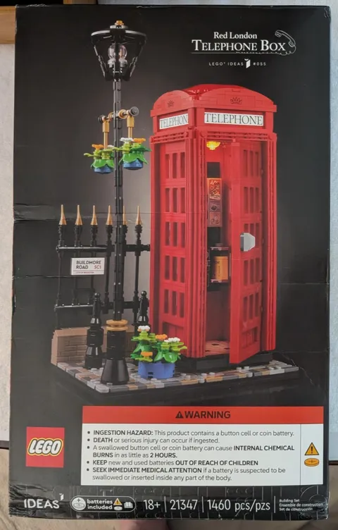 LEGO 21347 Ideas Red London Telephone Box - Damaged Box See Pics.