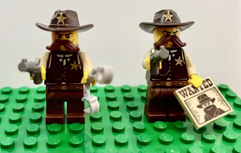 Two LEGO 71008 CMF Series 13 Sheriff Minifigures col13-2 Complete Western