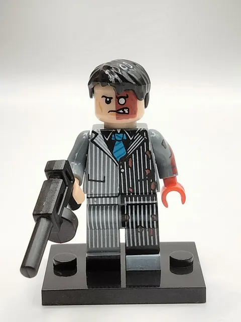 DC Superheroes Two-Face (Blue Tie) Custom Lego Minifigure Batman Arkham City