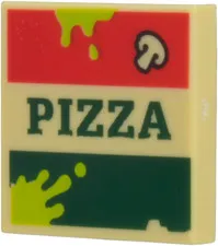 LEGO 3068 Tile 2 x 2 with Pizza Box, Stripes, Mushroom Pattern Set 71052