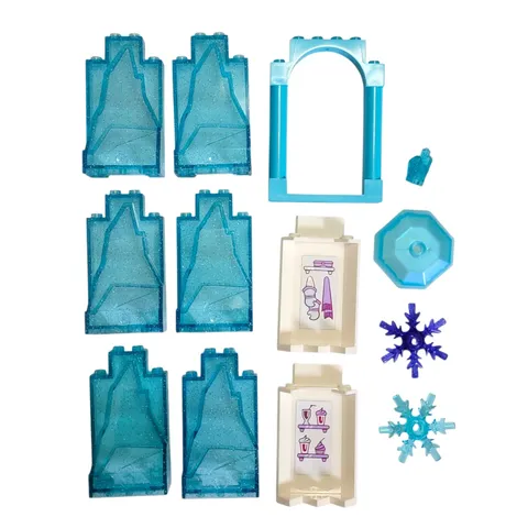 LEGO Disney Frozen Elsa Ice Palace Castle Lot 13 Pc Glitter Blue Rock Walls
