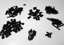 LEGO BULK LOT OF OVER 185 BLACK SMOOTH TILES 1X2  1X3 1X4 1X6 1X8 2X2 2X3 2X4