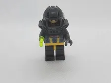 LEGO Black Aquazone Minifigure Black Helmet Backpack Air Tanks Trans-Neon Green
