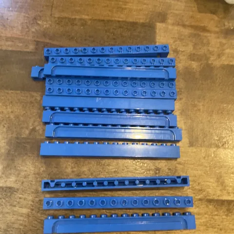 LEGO Lot of 10 City  4217 Blue Brick  1x14 Grooved Firehouse Station Garage Door
