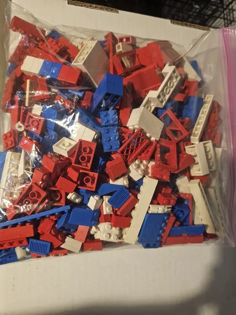 Lego Vintage Red White And Blue Lego Bulk Lot