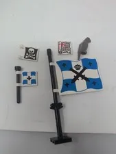 Vtg Pirate Lego Caribbean Flags/Parrot/Treasure Map Lot Of 7