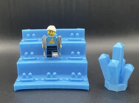 3-D Printed Lego Stand With Multiple Layers And Heel Savers Holds 9 Figs