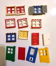 Lot of 14 Windows, Doors Red, Blue, Green, Yellow, White