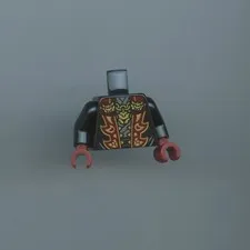 NINJAGO LEGO x 1 Black Minifigure Torso Robe with Dark Red Lapels, Gold Pendant,