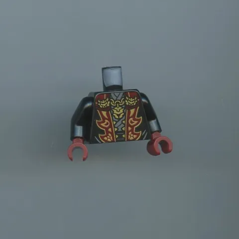 NINJAGO LEGO x 1 Black Minifigure Torso Robe with Dark Red Lapels, Gold Pendant,