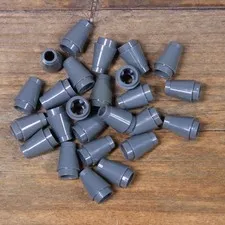 LEGO 59900 Dark Bluish Gray Cone 1 x 1 with Top Groove 4589b Qty 25