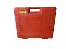Vintage 1985 Red Lego Building Block Carry Storage Case Box and 2 Lbs Legos