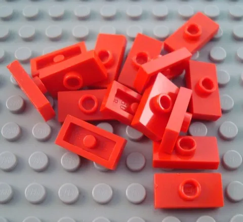 LEGO Lot of 15 Red 1x2 Plates with 1 Stud