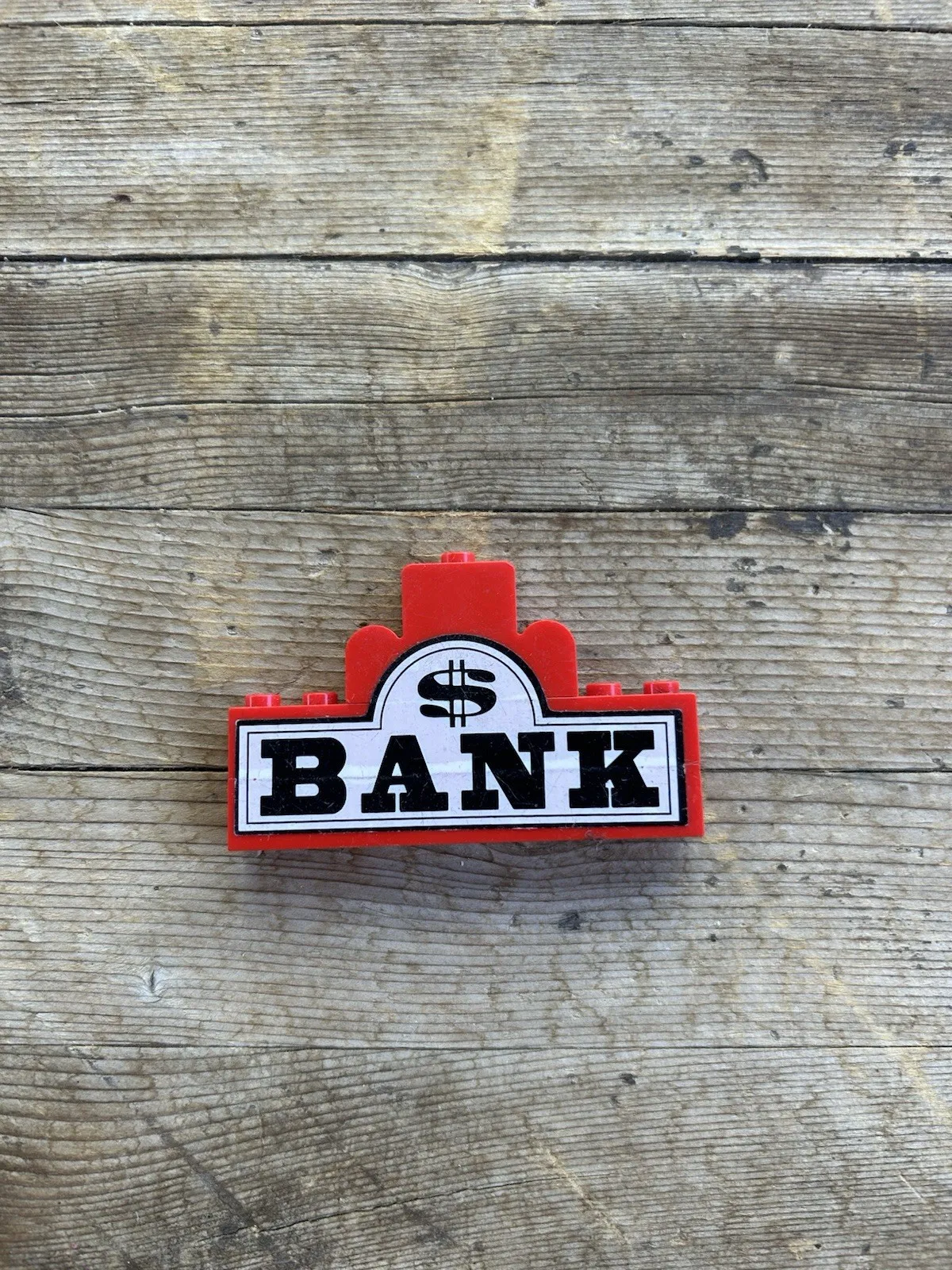 VINTAGE LEGO BANK + Dollar Sign Pattern (Sticker)  Western Cowboys 6765