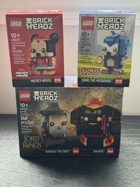 Lego Brickheadz Gandalf & Balrog 40631 Sonic 40627 Mickey Mouse 40673 SEALED