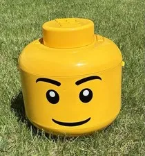 🔥LEGO Large Storage Head Classic Smile Yellow Brick Box Lidded