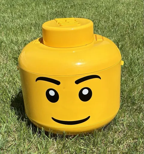 🔥LEGO Large Storage Head Classic Smile Yellow Brick Box Lidded