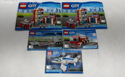 Lot Of 5 Pieces Lego Multicolor City English Manuals Instruction Books