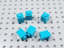 LEGO Lot of 8 Bright Bluish Green 1x1 Bricks BM