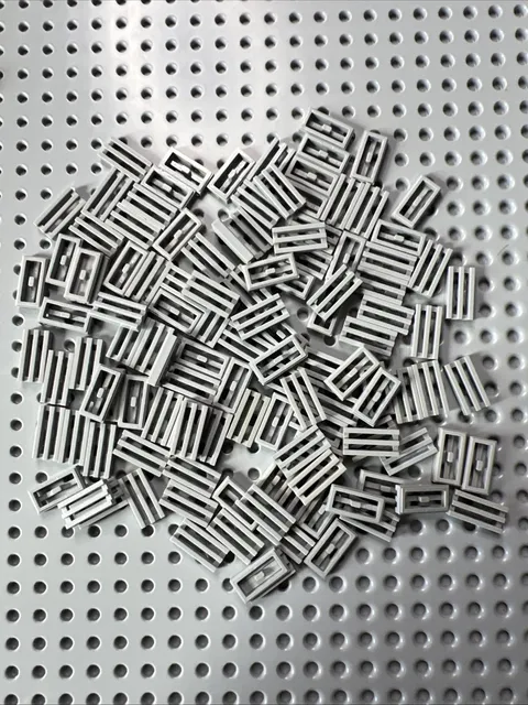 LEGO 2412b Light Bluish Gray Tile Modified 1x2 Grille Bottom Groove Vent 120pcs